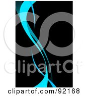 Poster, Art Print Of Background Of Vertical Blue Swooshes Over Black