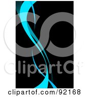 Royalty Free RF Clipart Illustration Of A Background Of Vertical Blue Swooshes Over Black
