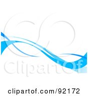 Royalty Free RF Clipart Illustration Of A Background Of Horizontal Light Blue Swooshes Over White