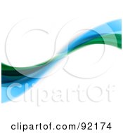 Poster, Art Print Of Background Of Horizontal Green And Blue Swooshes Over White