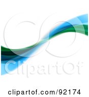 Royalty Free RF Clipart Illustration Of A Background Of Horizontal Green And Blue Swooshes Over White