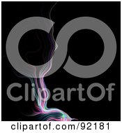 Royalty Free RF Clipart Illustration Of A Smokey Fractal Rising Over Black
