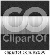 Royalty Free RF Clipart Illustration Of A Brushed Metal Plate On A Carbon Fiber Background Texture