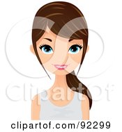 Royalty Free RF Clipart Illustration Of A Brunette Casual Caucasian Woman Smiling by Melisende Vector #COLLC92299-0068