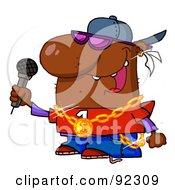 Royalty Free RF Clipart Illustration Of A Black Rapper Dude Singing