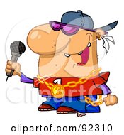 Royalty Free RF Clipart Illustration Of A White Rapper Dude Singing by Hit Toon