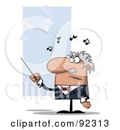 Royalty Free RF Clipart Illustration Of A Conductor Man Waving A Baton by Hit Toon
