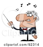 Royalty Free RF Clipart Illustration Of A Male Conductor Waving A Baton