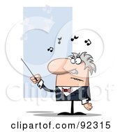 Royalty Free RF Clipart Illustration Of A Male Conductor Waving A Baton by Hit Toon