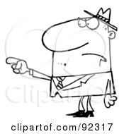 Royalty Free RF Clipart Illustration Of An Outlined Man Pointing The Blame