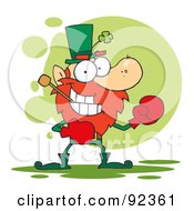 Poster, Art Print Of Leprechaun Boxing With A Pipe In His Mouth