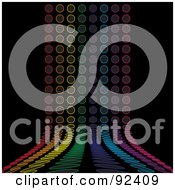 Royalty Free RF Clipart Illustration Of A Curve Of Rainbow Circles Going Up Over Black