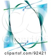 Oval Frame Of Blue And Green Over White