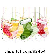 Poster, Art Print Of Christmas Stockings Hanging From Strings