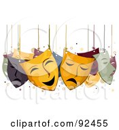 Poster, Art Print Of Face Masks Hanging From Strings