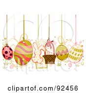 Poster, Art Print Of Easter Items Hanging From Strings