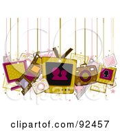 Poster, Art Print Of Entertainment Items Hanging From Strings