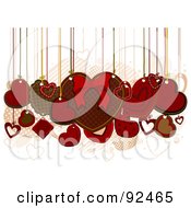 Poster, Art Print Of Valentine Hearts Hanging From Strings