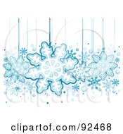 Poster, Art Print Of Blue Snowflakes Hanging From Strings