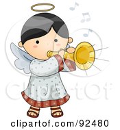 Poster, Art Print Of Cute Angel Playing A Horn