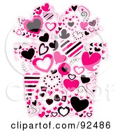Poster, Art Print Of Collage Of Pink Hearts Forming A Gift