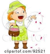 Poster, Art Print Of Little Girl Throwing Rose Petals