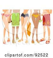 Royalty Free RF Clipart Illustration Of Legs Of Summer Men And Women In Swim Wear