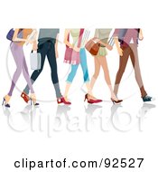 Poster, Art Print Of Legs Of Walking College Students