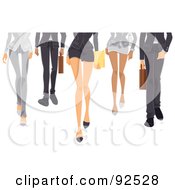 Poster, Art Print Of Legs Of A Business Team Walking Forward