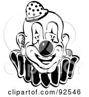 Royalty Free RF Clipart Illustration Of A Black And White Party Clown by Andy Nortnik