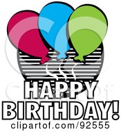 Royalty Free RF Clipart Illustration Of A Happy Birthday Balloon Greeting