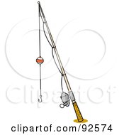 Royalty Free RF Clipart Illustration Of A Bobber On A Fishing Pole