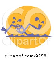 Royalty Free RF Clipart Illustration Of A Professional Swimmer Turning His Head To Catch A Breath