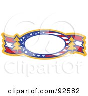 Poster, Art Print Of Patriotic Oval Text Box With Stars Stripes And Trees