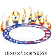 Poster, Art Print Of Flaming Americana Oval With Copyspace
