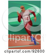 Royalty Free RF Clipart Illustration Of A Professional Olympic Runner On A Track