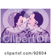 Royalty Free RF Clipart Illustration Of A Loving Old Couple