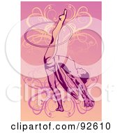 Poster, Art Print Of Female Gymnast With A Hoop On Her Leg