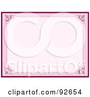 Poster, Art Print Of Ornate Pink Certificate Border With Swirly Corners