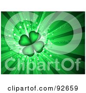 Poster, Art Print Of Green Four Leaf Clover Background