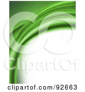 Poster, Art Print Of Background Of Curving Sparkly Green Abstract Waves Over White