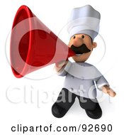 Royalty Free RF Clipart Illustration Of A 3d Chef Man Announcing 2