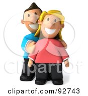 Royalty Free RF Clipart Illustration Of A 3d Casual Couple Posing 2 by Julos