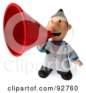 Royalty Free RF Clipart Illustration Of A 3d Toon Guy Doctor Announcing