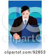 Poster, Art Print Of Business Man Using A Laptop - 1