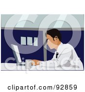 Royalty Free RF Clipart Illustration Of A Business Man Using A Laptop 3 by mayawizard101