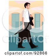 Royalty Free RF Clipart Illustration Of An Urban Business Man 5