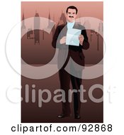 Royalty Free RF Clipart Illustration Of An Urban Business Man 2