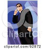 Poster, Art Print Of Business Man Having A Conversation On A Cell Phone - 3