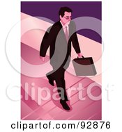 Royalty Free RF Clipart Illustration Of A Business Walking Towards Steps